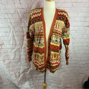 vintage westbound Colorful Patterned Cardigan Sweater sz M